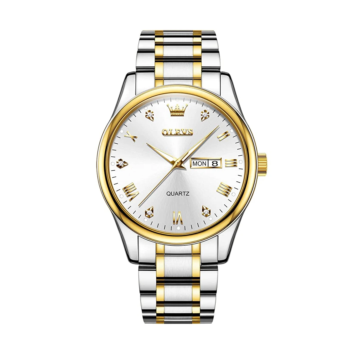 OLEVS 5563 premium quality waterproof Watch for men- Silver & Golden