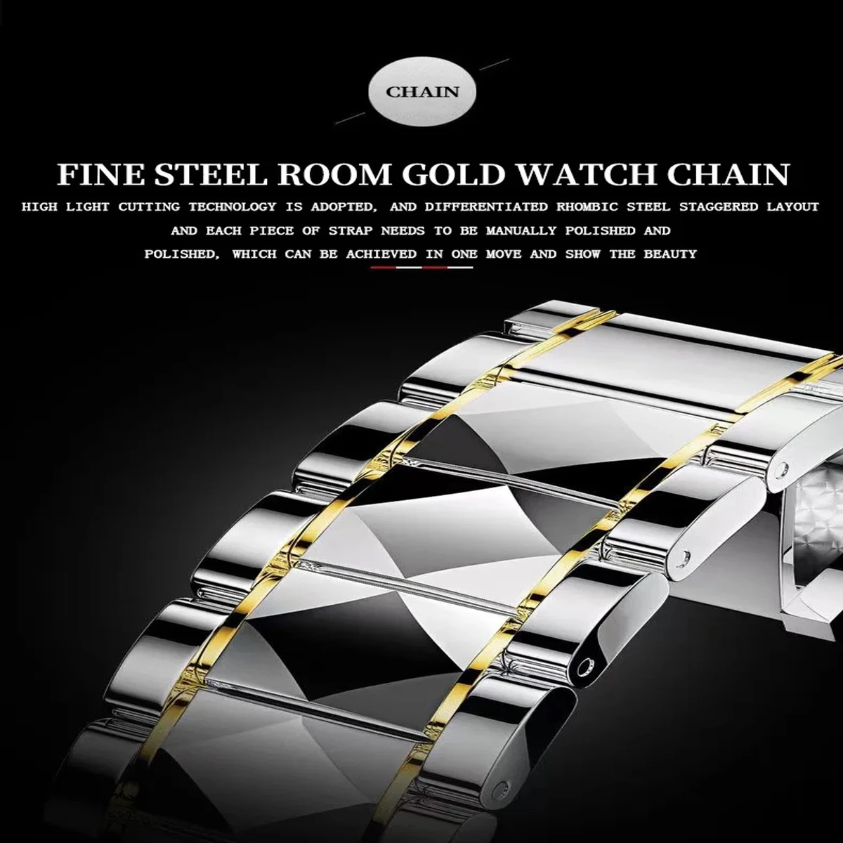 Luxury Binbond authentic men's watch waterproof night light dual calendar watch men's quartz watch diamond ceiling glass- Golden