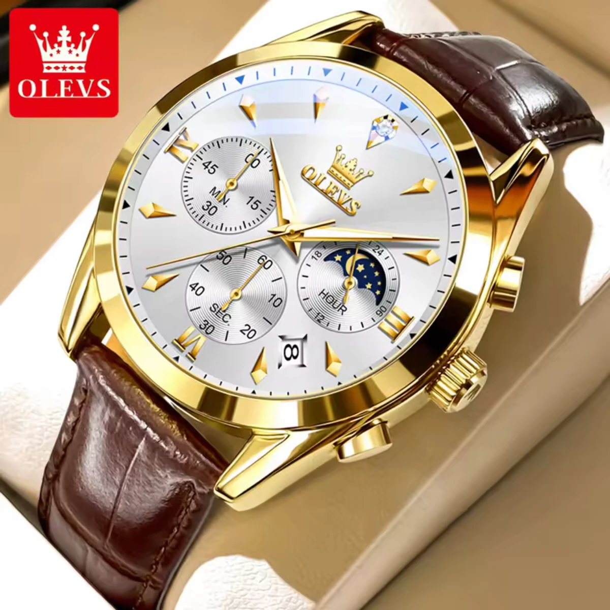 OLEVS 3609 Men's Watch High Quality Watch Luxury Brand Men's Watch- Black
