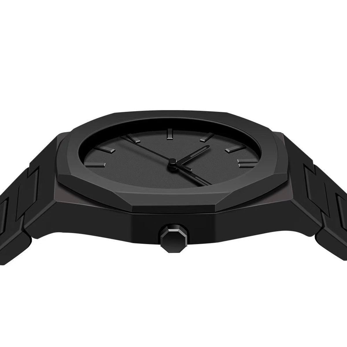 Arabic Digital Plastic Carbon Fiber body Strap Quartz Men's Watch Casual Waterproof - Black
